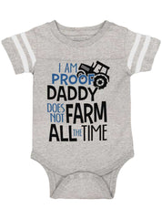 Farm All The Time Football Romper Bodysuit-Direct To Garment Print-Brisco Baby