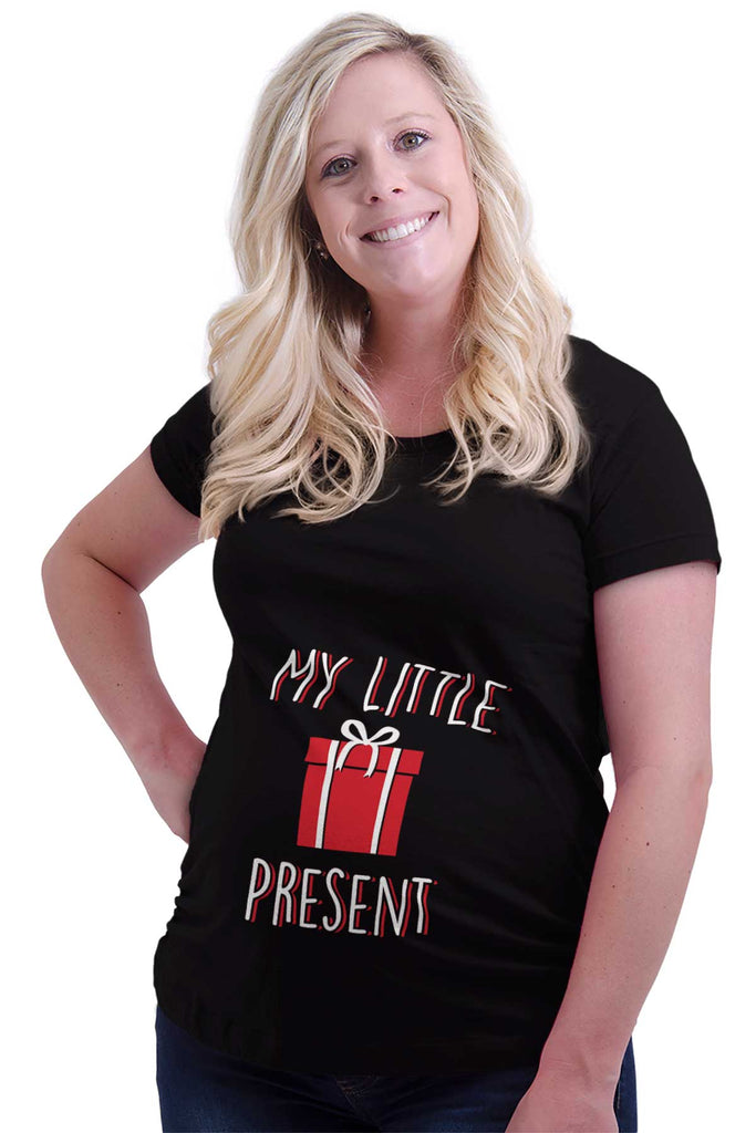 My Little Present Maternity T-Shirt-Direct To Garment Print-Brisco Baby
