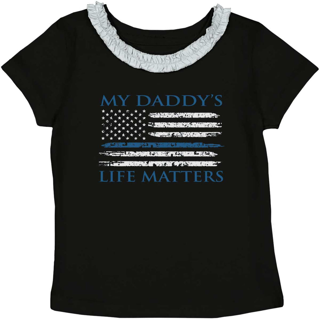 Daddy's Life Toddler Ruffled Trim T-Shirt-Direct To Garment Print-Brisco Baby
