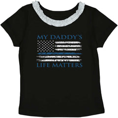 Daddy's Life Toddler Ruffled Trim T-Shirt-Direct To Garment Print-Brisco Baby