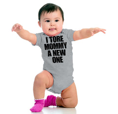 Tore Mommy A New One Romper Bodysuit-Direct To Garment Print-Brisco Baby