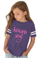 Heaven Sent Toddler Football Jersey Tee-Direct To Garment Print-Brisco Baby