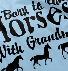 Born To Ride Horses With Grandma Infant Toddler T Shirt-Direct To Garment Print-Brisco Baby