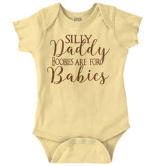 Boobies For Babies Romper Bodysuit-Direct To Garment Print-Brisco Baby