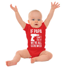 Papa Can't Fix We're Screwed Romper Bodysuit-Direct To Garment Print-Brisco Baby