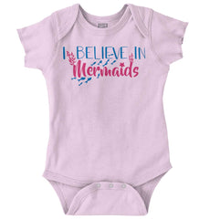 Believe In Mermaids Romper Bodysuit-Direct To Garment Print-Brisco Baby
