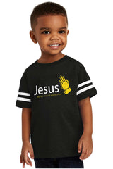 Jesus Connection Toddler Football Jersey Tee-Direct To Garment Print-Brisco Baby
