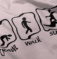 Crawl Walk Surf Toddler Ruffled Trim T-Shirt-Direct To Garment Print-Brisco Baby