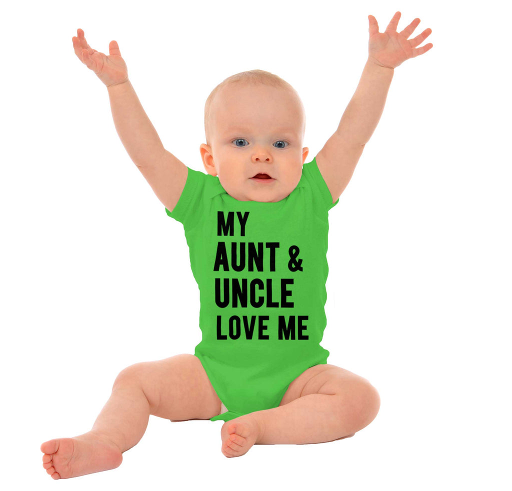 Aunt And Uncle Love Me Romper Bodysuit-Direct To Garment Print-Brisco Baby