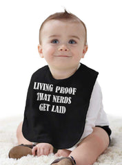 Nerds Get Laid Infant Baby Bib-Direct To Garment Print-Brisco Baby