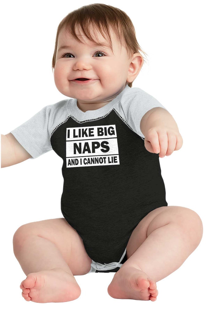Big Naps Raglan Romper Bodysuit-Direct To Garment Print-Brisco Baby
