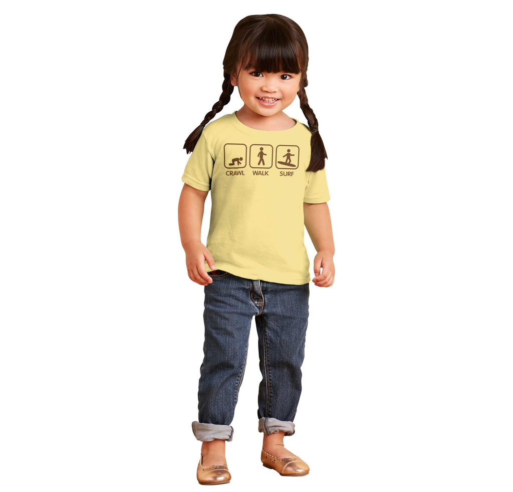 Crawl Walk Surf Infant Toddler T Shirt-Direct To Garment Print-Brisco Baby
