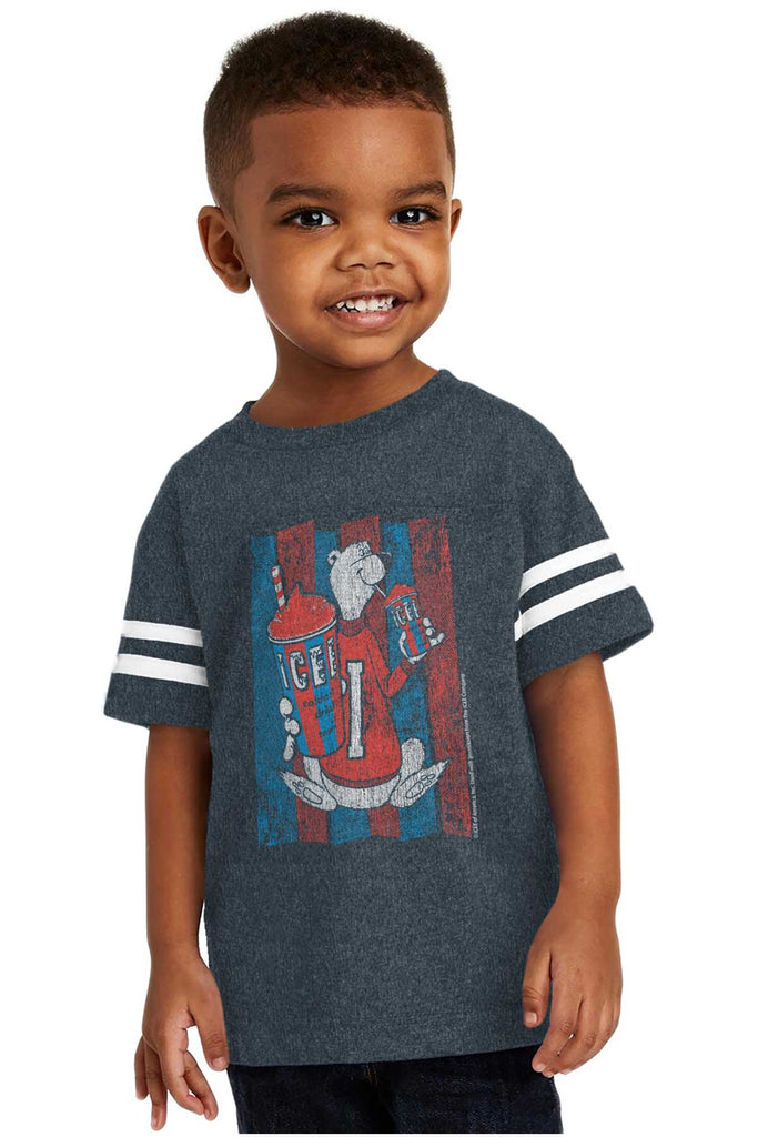 Distressed Icee Toddler Football Jersey Tee-Direct To Garment Print-Brisco Baby