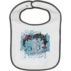 Creative Betty Trimmed White Snap Bib-Direct To Garment Print-Brisco Baby