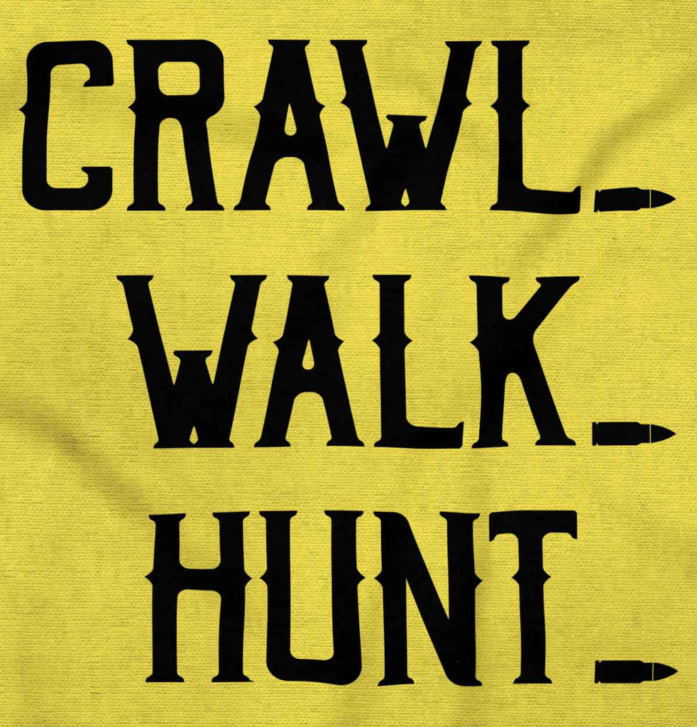 Crawl Walk Hunt Baby Romper Bodysuit-Direct To Garment Print-Brisco Baby