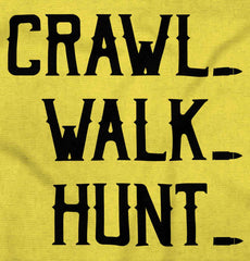 Crawl Walk Hunt Baby Romper Bodysuit-Direct To Garment Print-Brisco Baby