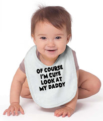 I'm Cute Infant Baby Bib-Direct To Garment Print-Brisco Baby