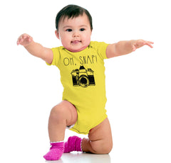 Oh Snap Camera Romper Bodysuit-Direct To Garment Print-Brisco Baby