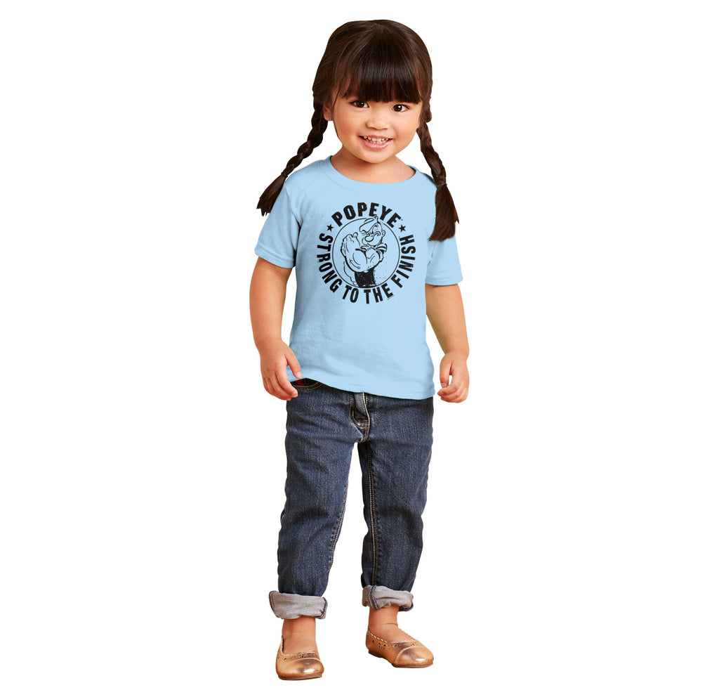 Popeye To The Finish Infant Toddler T Shirt-Direct To Garment Print-Brisco Baby
