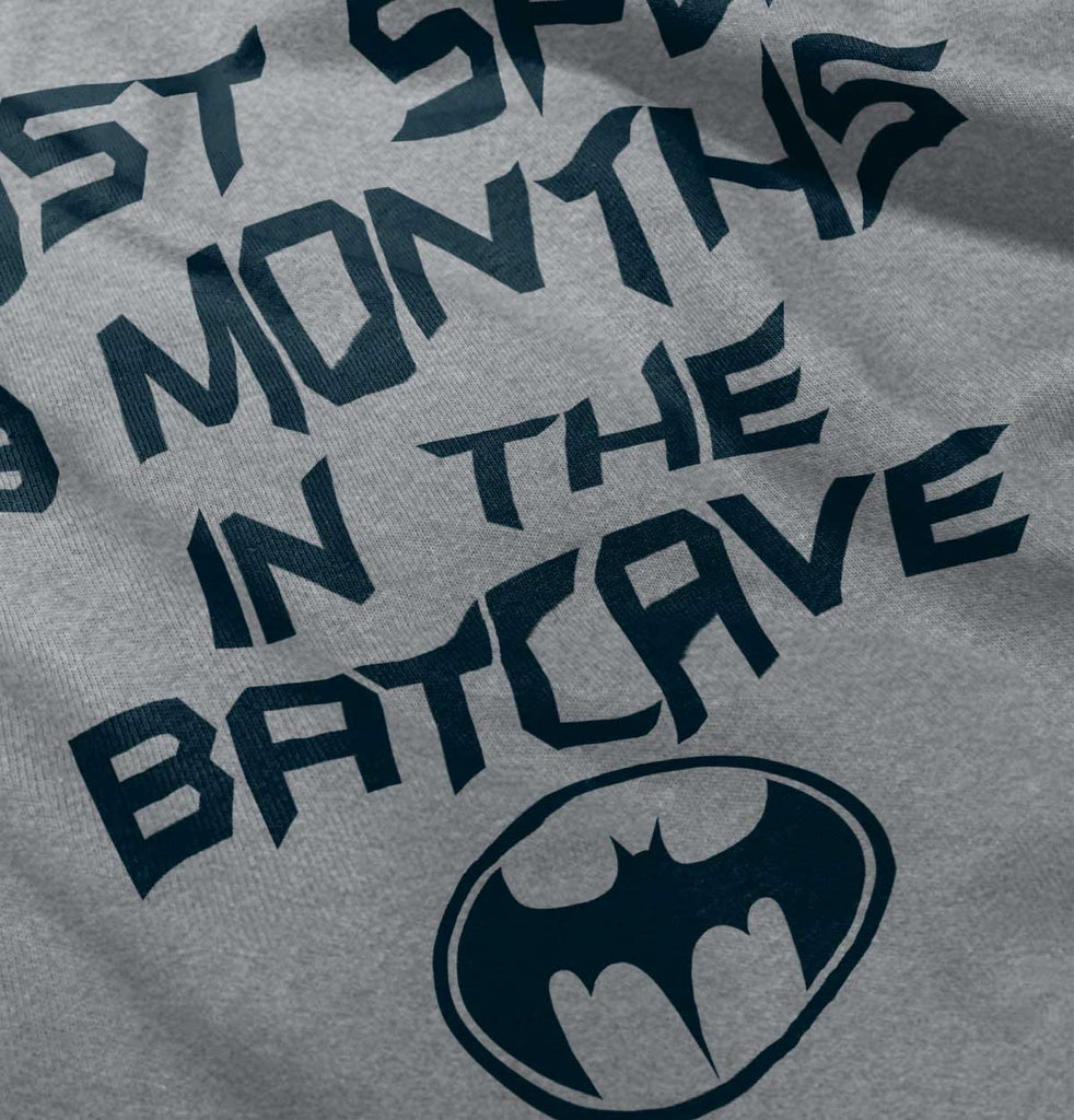 9 Months in Batcave Raglan Romper Bodysuit-Direct To Garment Print-Brisco Baby