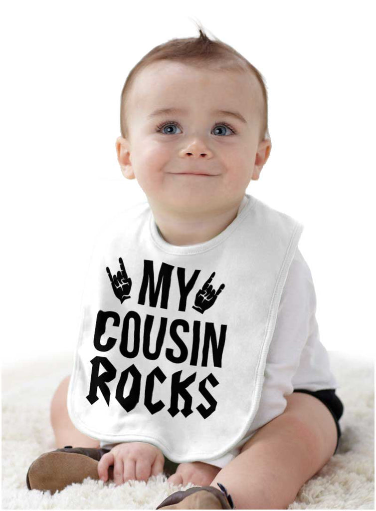 My Cousin Rocks Infant Baby Bib-Direct To Garment Print-Brisco Baby