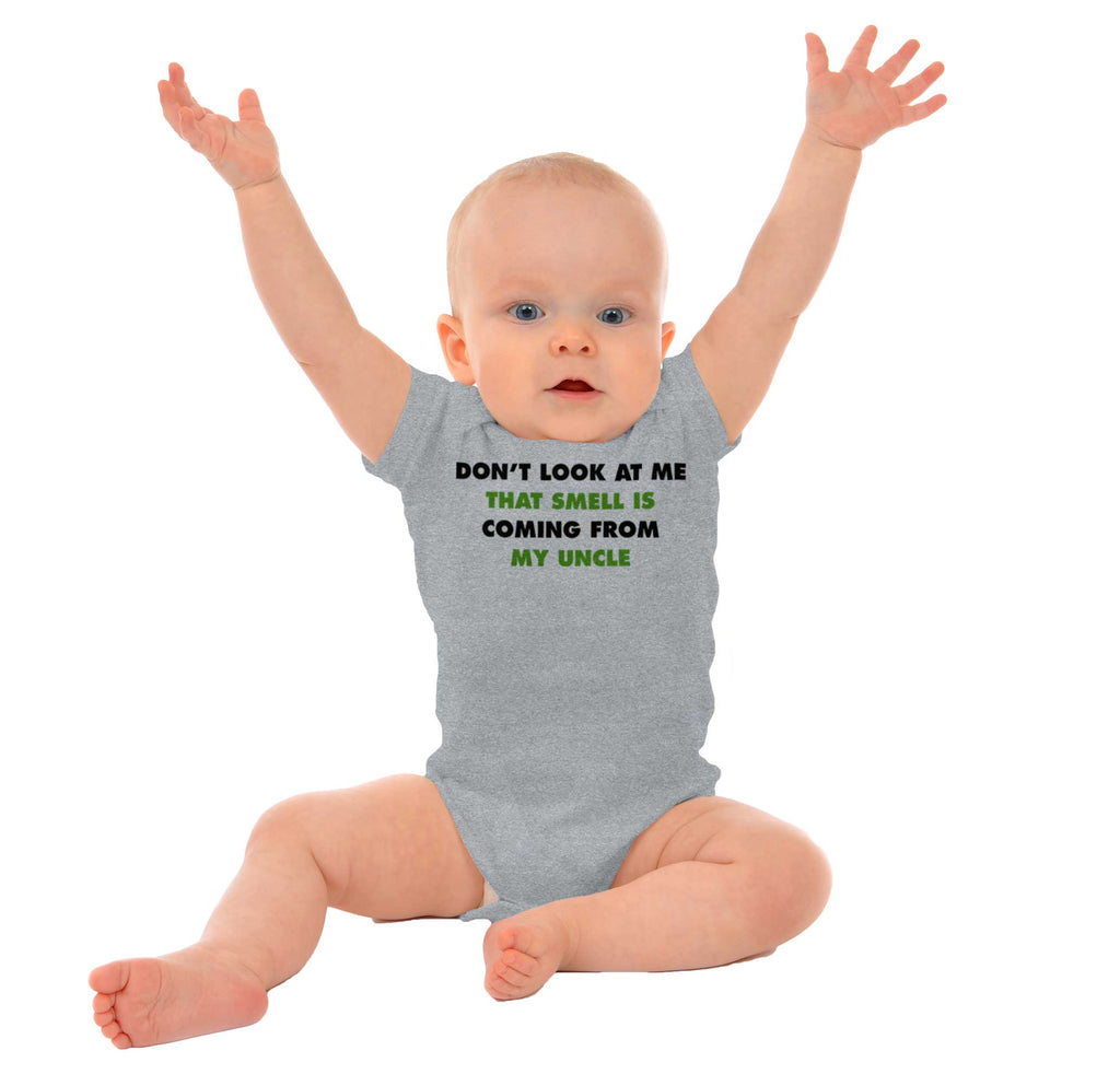 Don't Look Uncle Smells Romper Bodysuit-Direct To Garment Print-Brisco Baby
