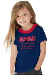 Grandma Toddler Ruffled Trim T-Shirt-Direct To Garment Print-Brisco Baby