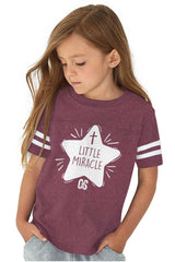 Little Miracle Toddler Football Jersey Tee-Direct To Garment Print-Brisco Baby