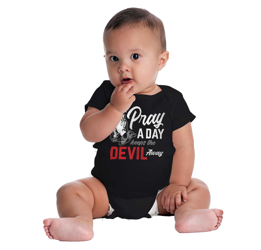 Pray A Day Romper Bodysuit-Direct To Garment Print-Brisco Baby