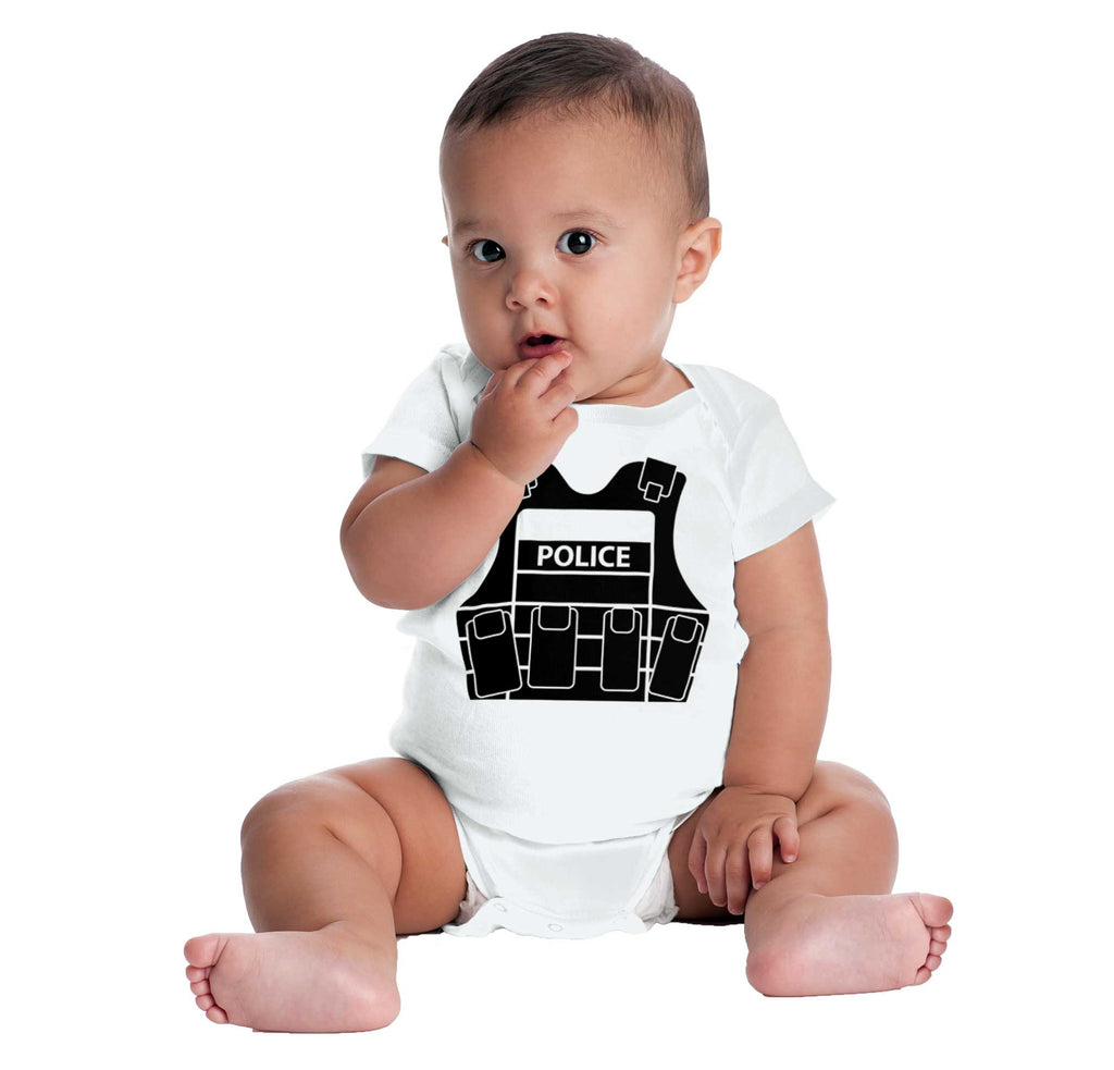 Police Vest Romper Bodysuit-Direct To Garment Print-Brisco Baby