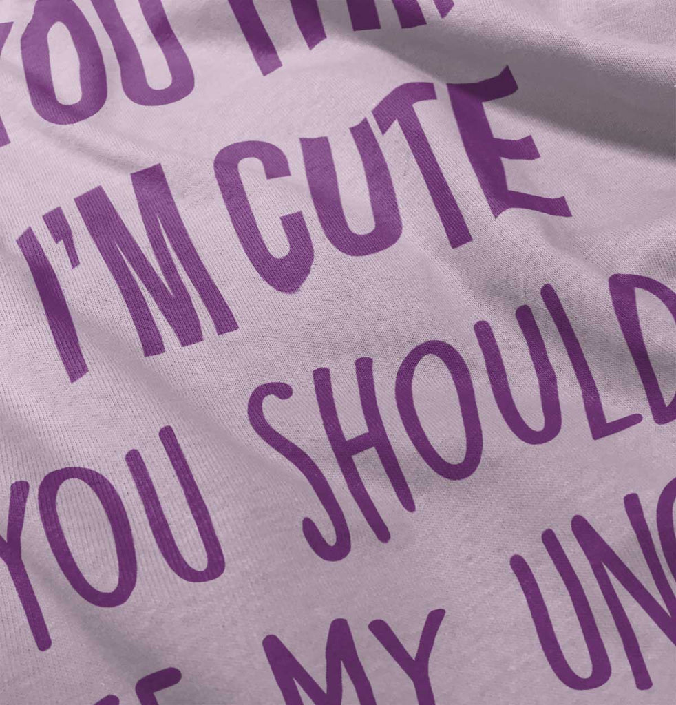 Think I'm Cute See My Uncle Romper Bodysuit-Direct To Garment Print-Brisco Baby