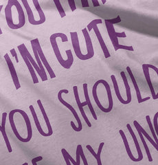 Think I'm Cute See My Uncle Romper Bodysuit-Direct To Garment Print-Brisco Baby