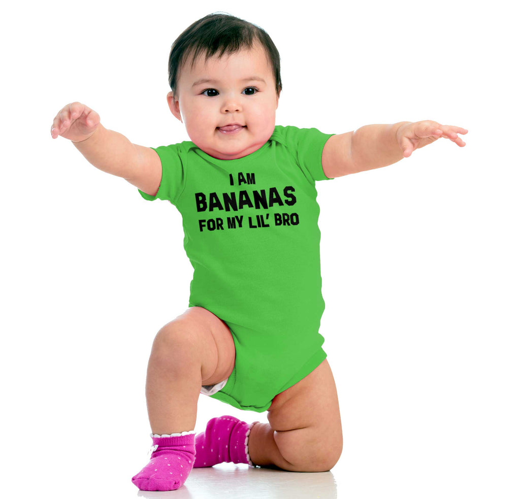 I Am Bananas For My Lil' Bro Romper Bodysuit-Direct To Garment Print-Brisco Baby