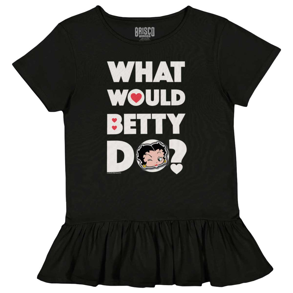 What Would Betty Do Toddler Ruffle Bottom Tee-Direct To Garment Print-Brisco Baby