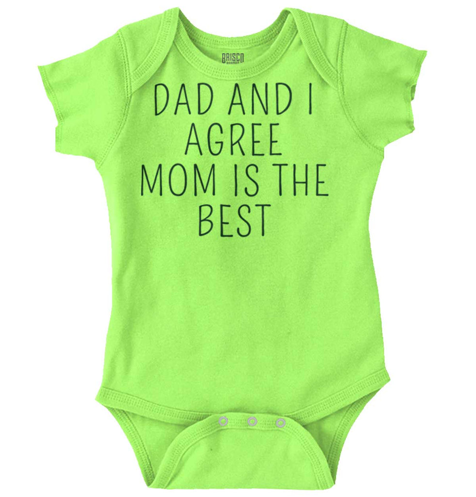 Mom Is Best Romper Bodysuit-Direct To Garment Print-Brisco Baby