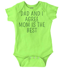 Mom Is Best Romper Bodysuit-Direct To Garment Print-Brisco Baby