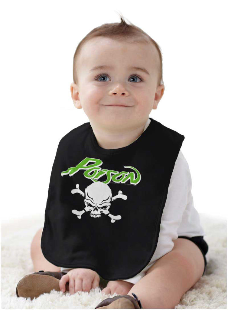 Poison Skull Infant Baby Bib-Direct To Garment Print-Brisco Baby