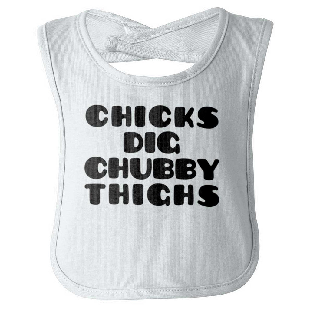Chubby Thighs Infant Baby Bib-Direct To Garment Print-Brisco Baby