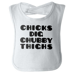 Chubby Thighs Infant Baby Bib-Direct To Garment Print-Brisco Baby