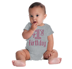 My First Birthday Romper Bodysuit-Direct To Garment Print-Brisco Baby
