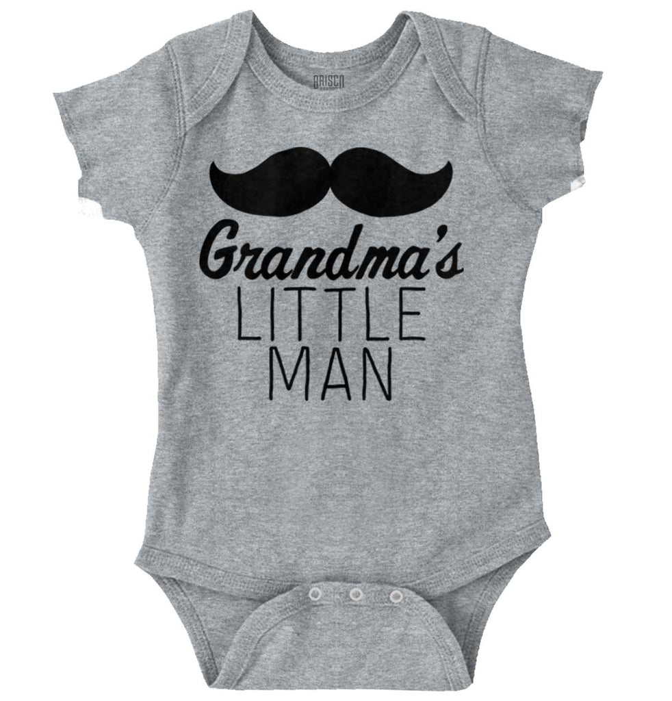 Grandma's Little Man Romper Bodysuit-Direct To Garment Print-Brisco Baby