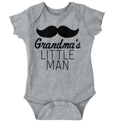 Grandma's Little Man Romper Bodysuit-Direct To Garment Print-Brisco Baby