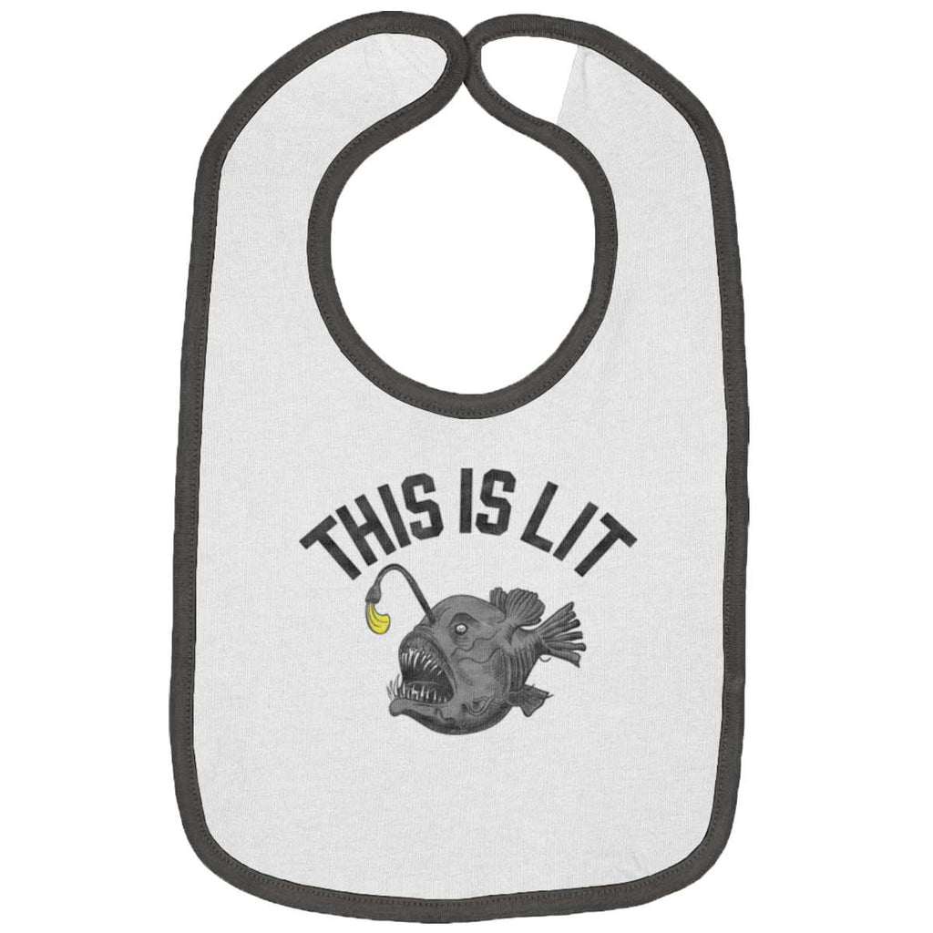 This Is Lit Trimed Colored Bib-Direct To Garment Print-Brisco Baby