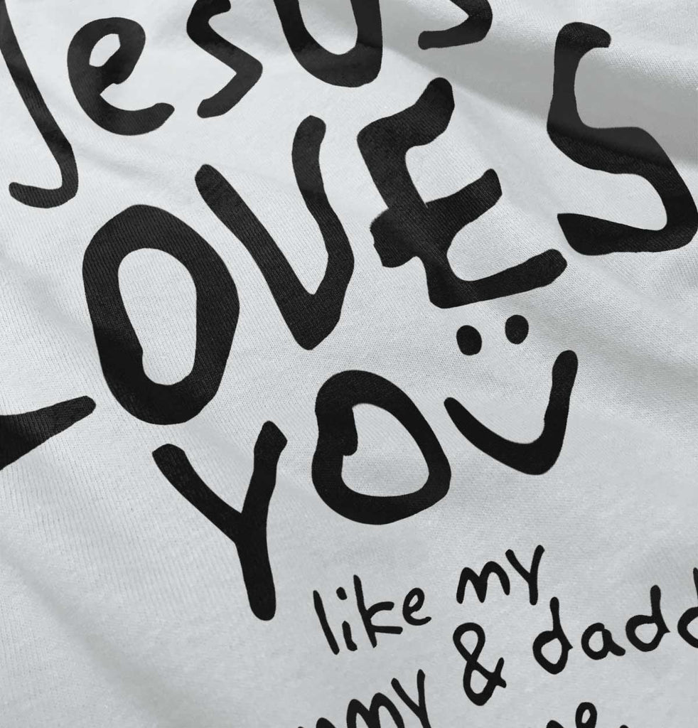 Jesus Loves You Romper Bodysuit-Direct To Garment Print-Brisco Baby