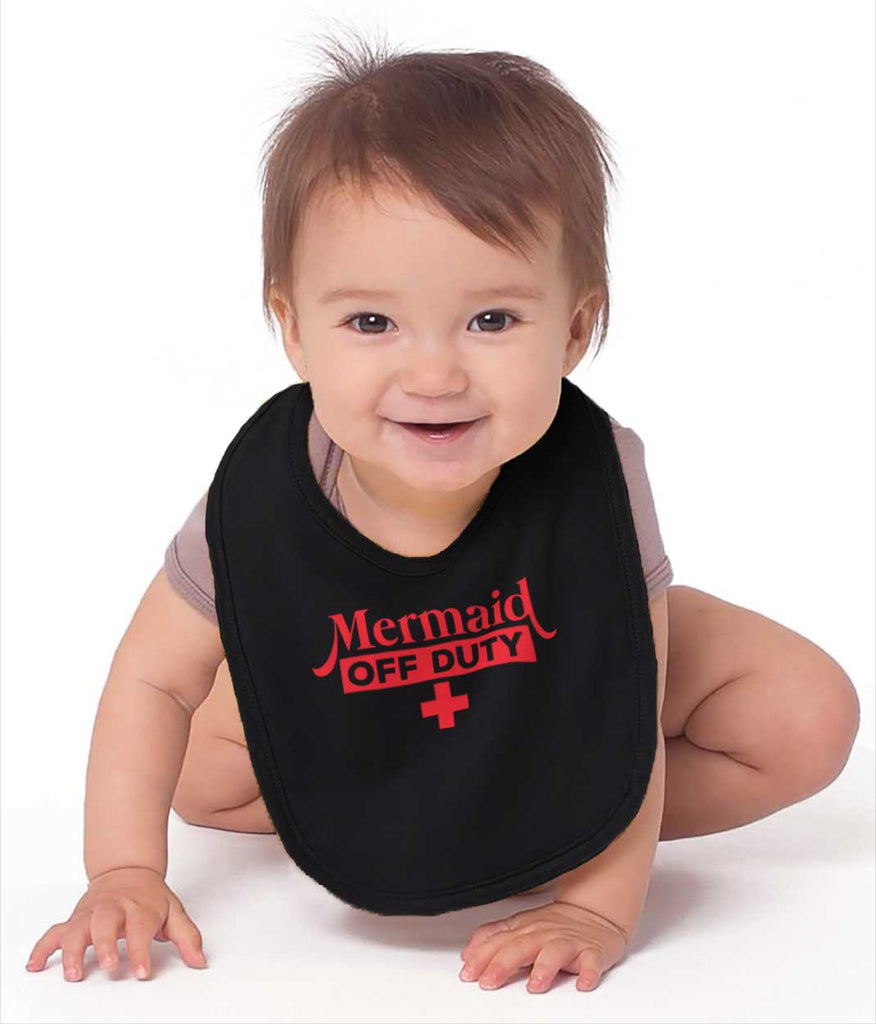 Mermaid Off Duty Infant Baby Bib-Direct To Garment Print-Brisco Baby