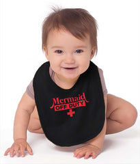 Mermaid Off Duty Infant Baby Bib-Direct To Garment Print-Brisco Baby