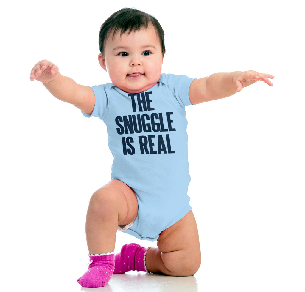 Snuggle Is Real Romper Bodysuit-Direct To Garment Print-Brisco Baby