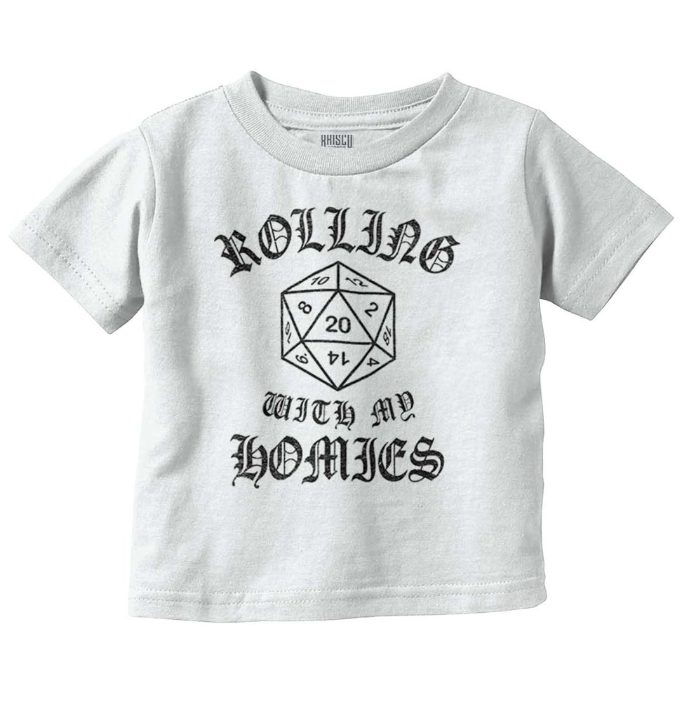 Rolling With My Homies Dungeons Infant Toddler T Shirt-Direct To Garment Print-Brisco Baby