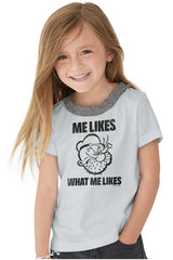 What Me Likes Toddler Ruffled Trim T-Shirt-Direct To Garment Print-Brisco Baby