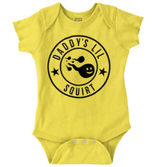 Daddy's Lil Squirt Romper Bodysuit-Direct To Garment Print-Brisco Baby